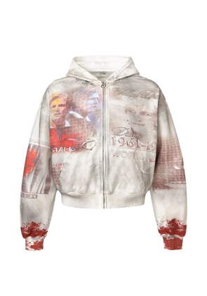 Vale graphic-print hoodie - Neutrals