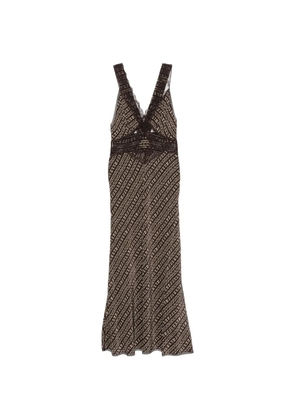 SIR. lace-panelled printed maxi dress - Brown