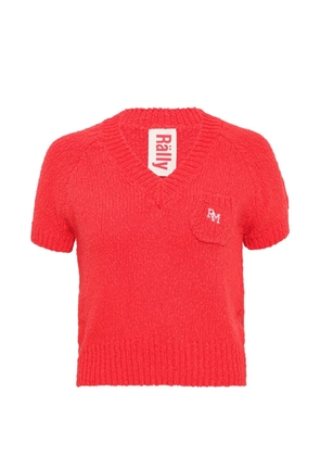 Rally Movement V-neck knitted sweater - Red