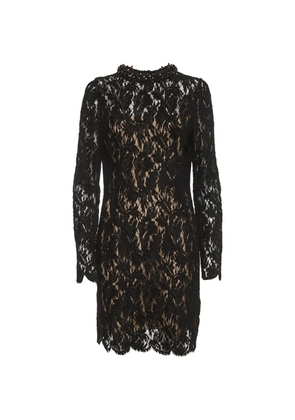 Lanvin Pre-Owned 2014 bead-embellished lace mini dress - Black