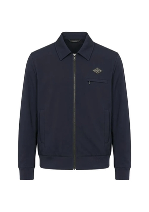 Tombolini logo-patch zip-up shirt jacket - Blue