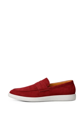 Doucal's suede penny-strap loafers - Red