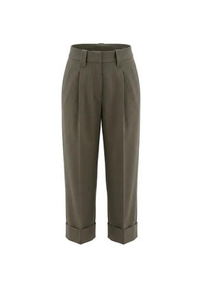 Brunello Cucinelli pleated-detail turn-up trousers - Green