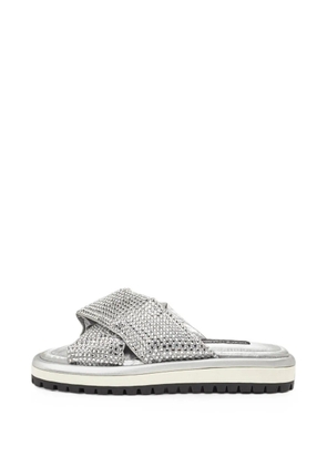Dolce & Gabbana Pre-Owned crystal-embellished crossover sandals - Silver