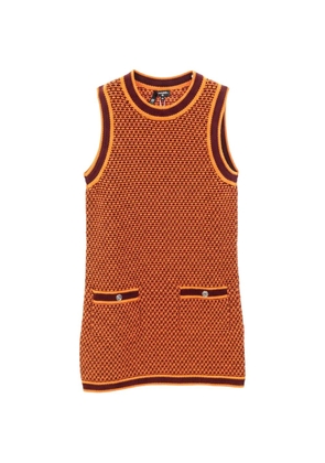 CHANEL Pre-Owned 1986~1988 sleeveless knit mini dress - Orange