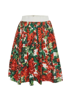 Dolce & Gabbana Pre-Owned floral-print pleated midi skirt - Red