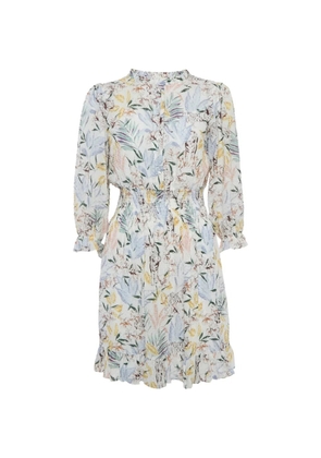 Maje floral-print ruffled mini dress - White