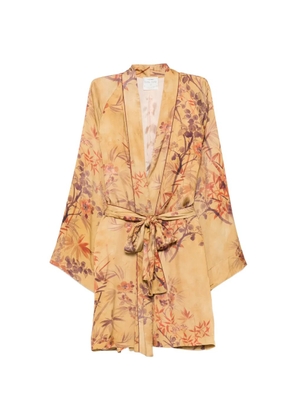 Forte Forte floral-print belted jacket - Brown