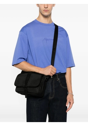 Moschino logo-tape messenger bag - Black