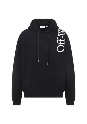 Off-White logo-print cotton hoodie - Black