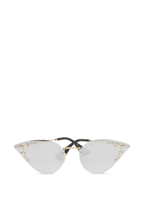 Gucci Pre-Owned star embellished cat-eye sunglasses - Gold
