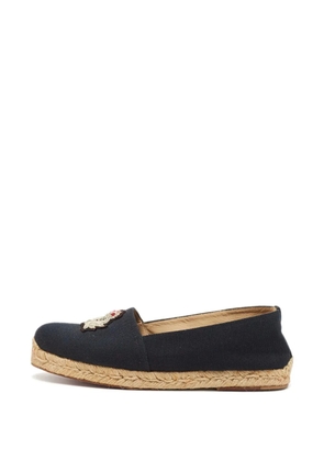 Christian Louboutin Pre-Owned Nanou Orlato crest-patch flat espadrilles - Blue