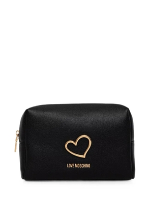 Love Moschino heart-plaque make-up bag - Black
