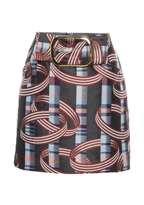 Emporio Armani Pre-Owned geometric-pattern mini skirt - Grey
