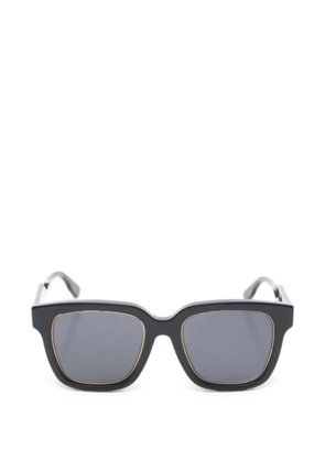Gucci Pre-Owned logo-arm square-frame sunglasses - Black