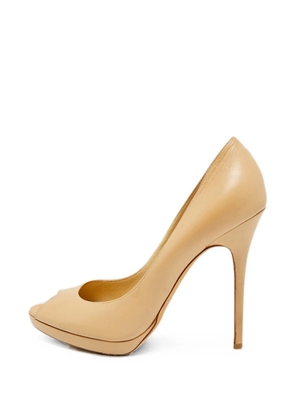 Jimmy Choo Pre-Owned Quiet peep-toe heeled pumps - Neutrals