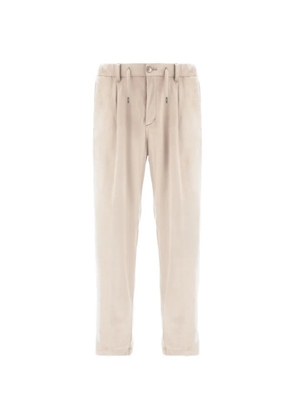 Herno suede-effect drawstring trousers - White