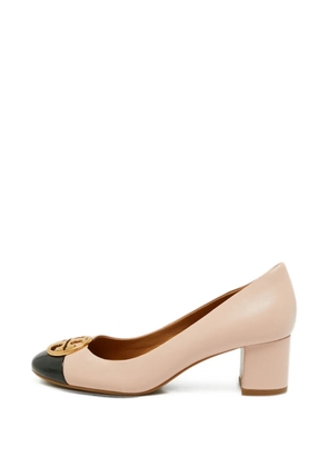 Tory Burch Chelsea leather heeled pumps - Neutrals