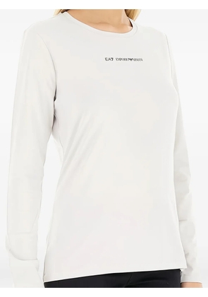 Ea7 Emporio Armani logo-print long-sleeve T-shirt - White