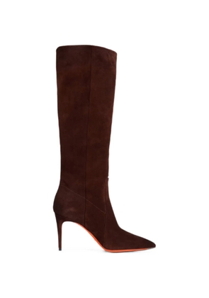 Santoni pointed-toe suede boots - Brown