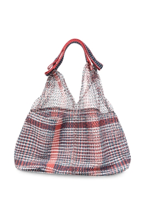 Épice Elziver check-pattern mesh shoulder bag - Blue