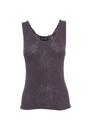 Giorgio Armani Pre-Owned open-knit tank top - Purple