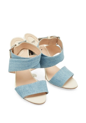 Fendi Pre-Owned Flora detail ankle-wrap sandals - Blue