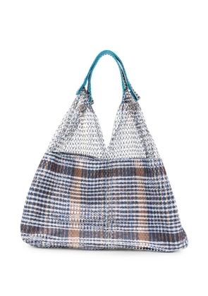 Épice Elziver check-pattern mesh shoulder bag - White