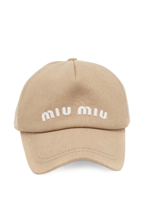 Miu Miu Pre-Owned logo embroidered baseball cap - Neutrals