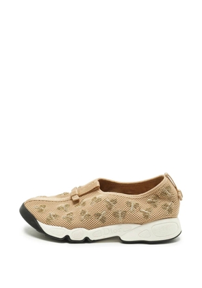 Christian Dior Pre-Owned Fusion bee-embellished sneakers - Neutrals