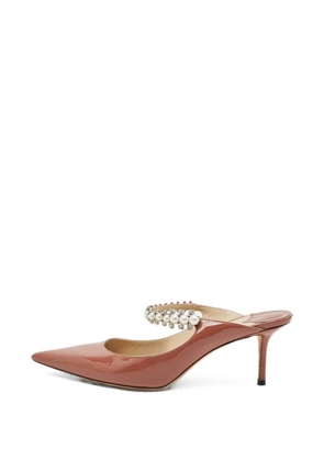 Jimmy Choo Pre-Owned Bing crystal-embellished heeled mules - Brown