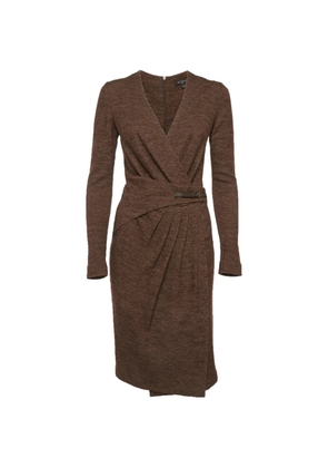 Etro Pre-Owned pleated wrap midi dress - Brown