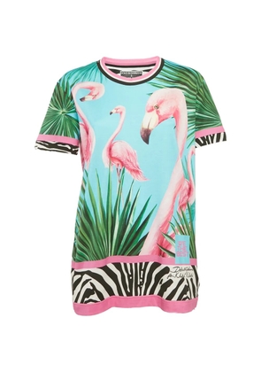 Dolce & Gabbana Pre-Owned x DJ Khaled flamingo zebra print T-shirt - Blue