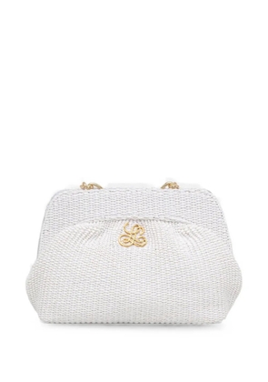 LUISA SPAGNOLI logo-plaque interwoven tote bag - White