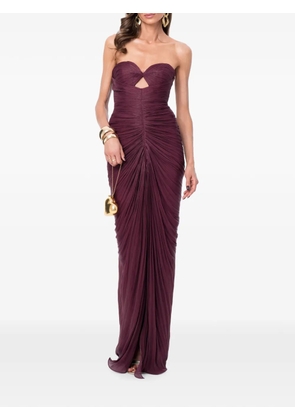 Ana Radu ruched cut-out maxi dress - Purple