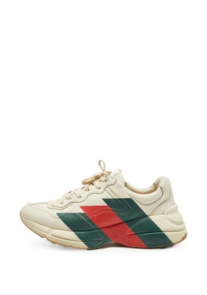 Gucci Pre-Owned Rhyton logo-print low-top sneakers - Neutrals