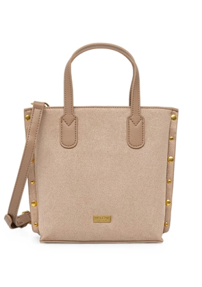 Morgan stud-embellished tote bag - Neutrals