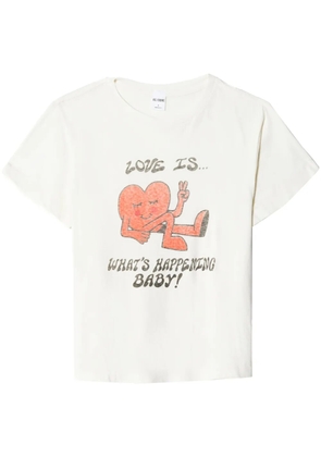 RE/DONE Classic What's Happening-print T-shirt - White