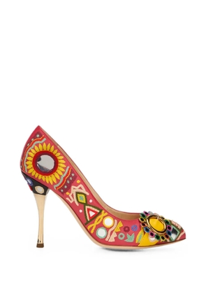 Moschino embroidered mirror-embellished pumps