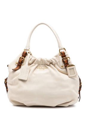 Prada Pre-Owned 2013-2025 Cervo Deerskin Antik shoulder bag - White