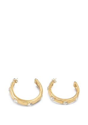 GUESS USA Mamounia crystal-embellished hammered hoop earrings - Gold