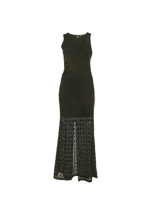 Maje lace cutaway semi-sheer maxi dress - Black