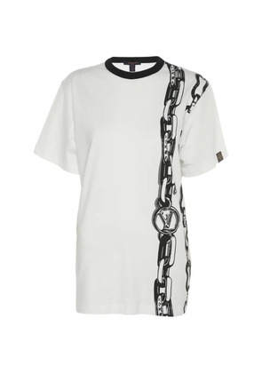 Louis Vuitton Pre-Owned chain-print T-shirt - White