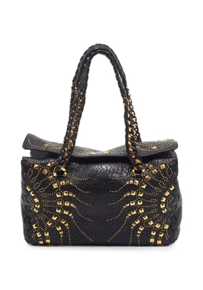 Roberto Cavalli Vintage Regina studded leather tote bag - Black