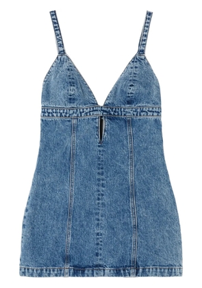 RE/DONE V-neck cotton denim dress - Blue