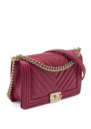 CHANEL Pre-Owned 2017-2018 Boy chevron-quilted flap bag - Red