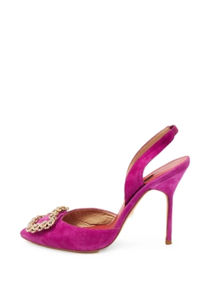 Carolina Herrera Vintage embellished-buckle slingback pumps - Pink