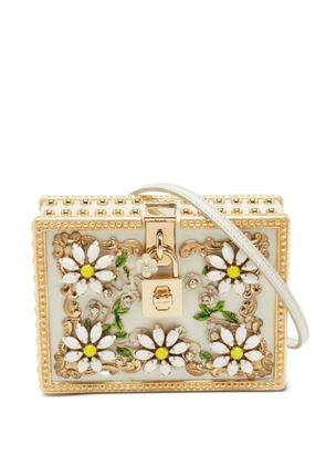 Dolce & Gabbana Pre-Owned locket box floral-motif mini bag - White