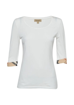 Burberry Pre-Owned Nova Check scoop neck top - White