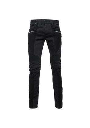 Balmain Pre-Owned ribbed knee skinny jeans - Black